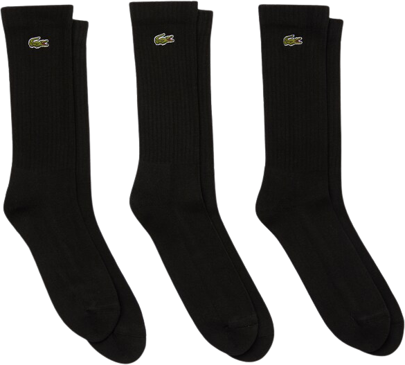 Lacoste SPORT High-Cut Socks Three-Pack Black