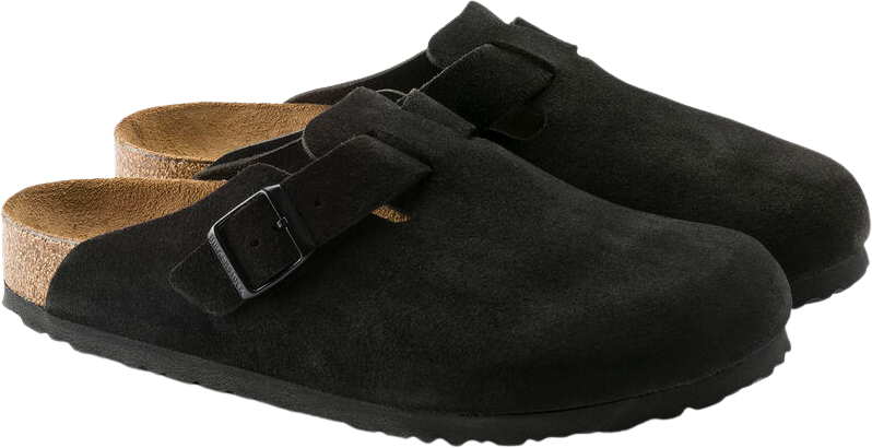 Birkenstock Boston Soft Footbed Black Suede Smal