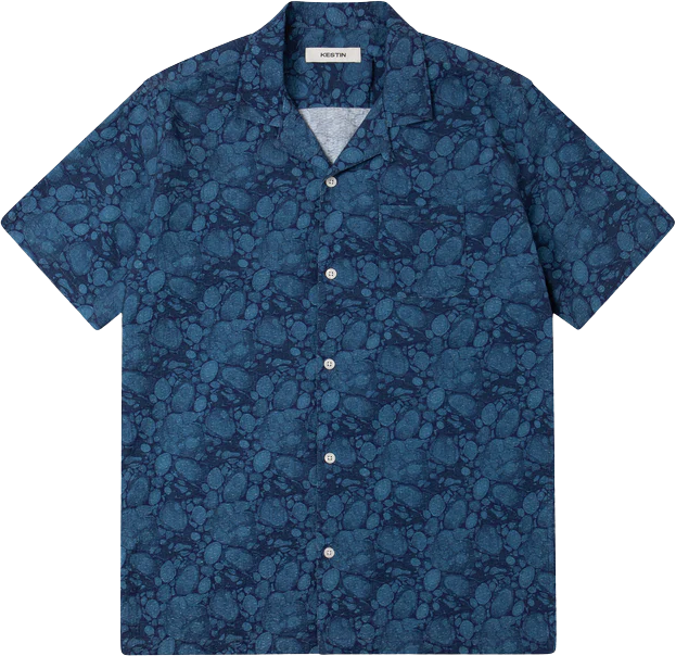 Kestin Crammond Shirt Blue Marble Print