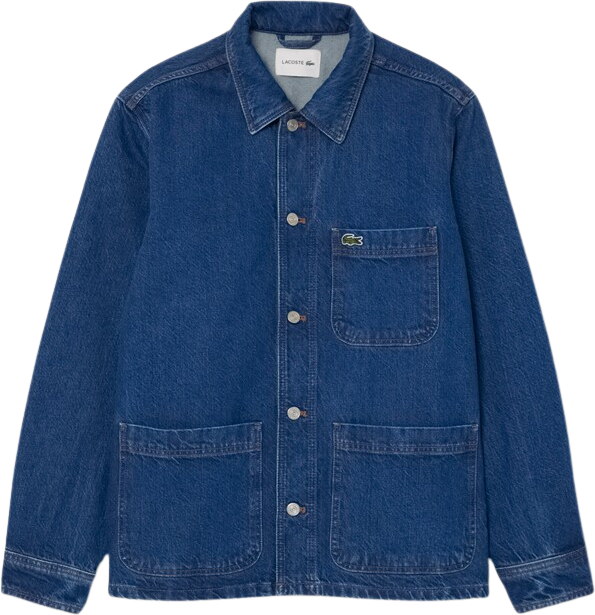 Lacoste Heavy Cotton Denim Overshirt Jacket Blue