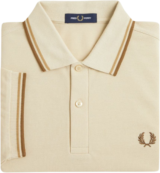 Fred Perry Twin Tipped Shirt Oatmeal/Warm Stone/Shaded Stone