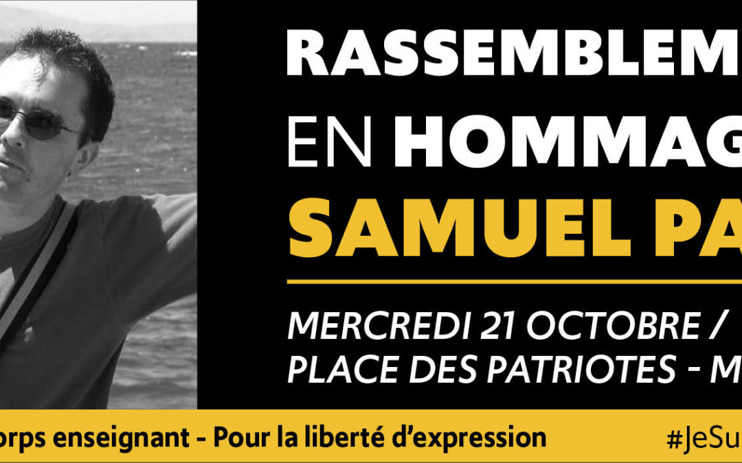 Rassemblement hommage à Samuel Paty mercredi 21 octobre