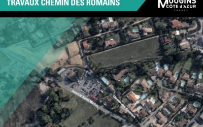 Mougins – ville sûre et agréable : travaux chemin des Romains