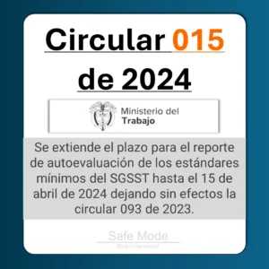 circular 15 de 2024 reporte de estandares sgsst