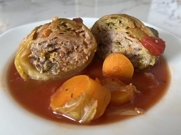 Cabbage rolls stuffed with veg and mince by Fit FODMAP Foodie