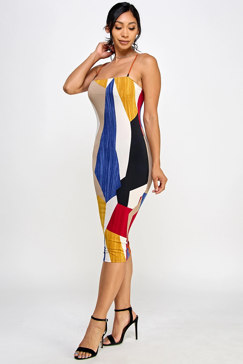 Adrienne - Print Cami Midi Dress