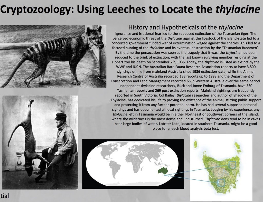 Applied Cryptozoology - Using Leeches to Locate the Thylacine