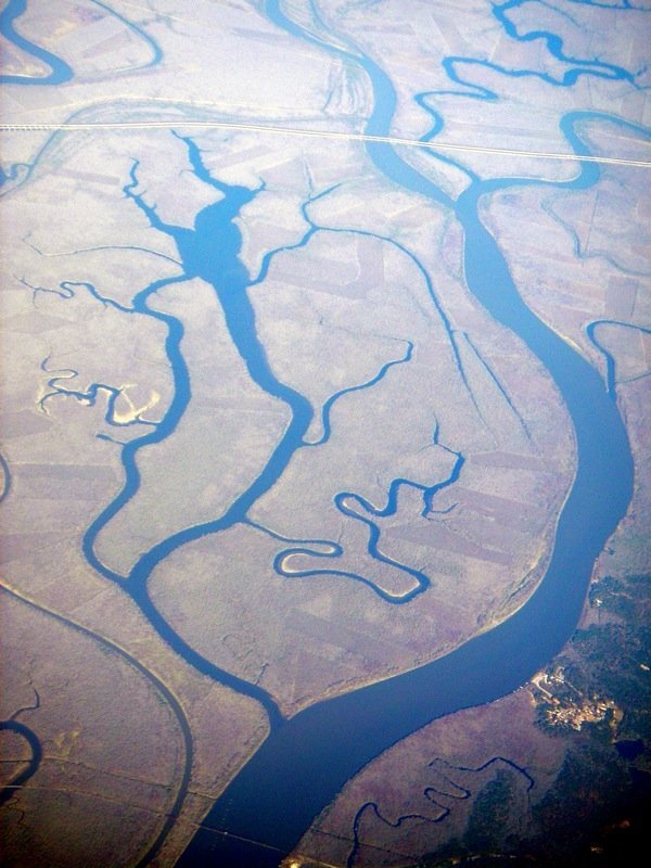 Over the Southeast USA, from the air.