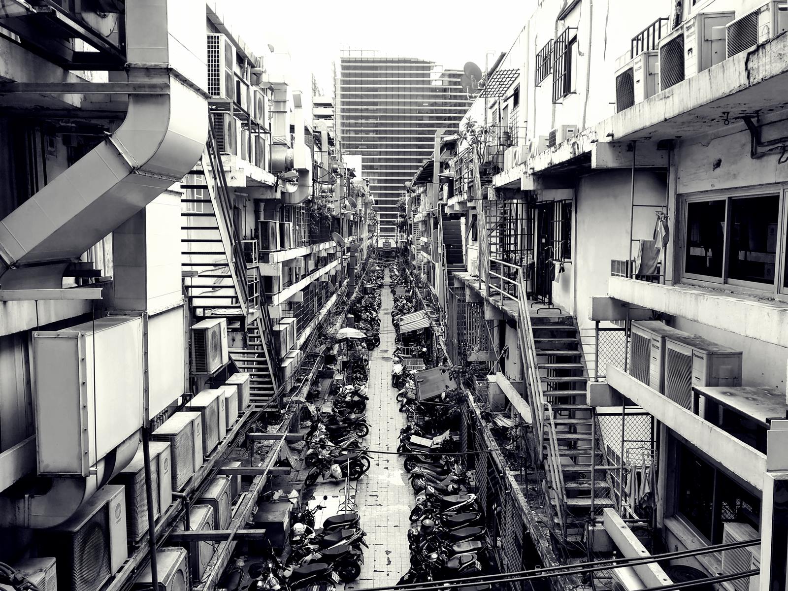 Crowded downtown area in Bangkok