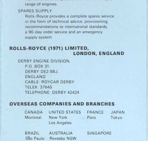 Rolls Royce RB 211-22B Brochure Apr 1972 – La Jetée Press