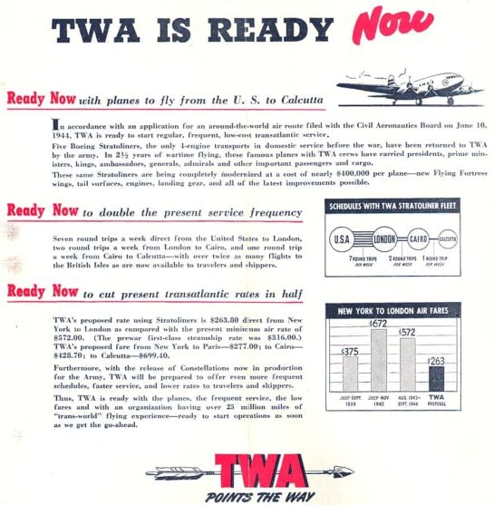 TWA Trans World Airlines Timetables and Route Maps - The Airchive 2.0
