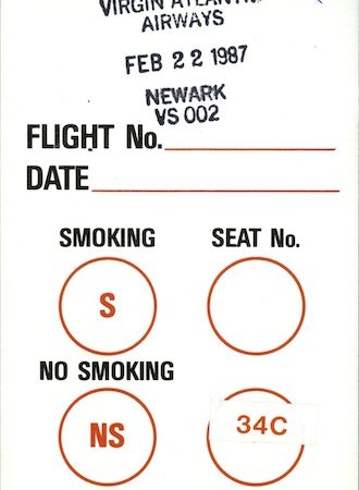 Virgin Atlantic Upper Class Ticketing 1987 from La Jetée Press
