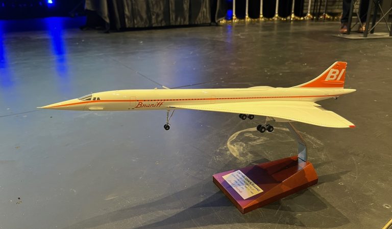 Braniff International Concorde “Only Gear Down Ferry Flight” Model Made for Concorde Captain John Baganz