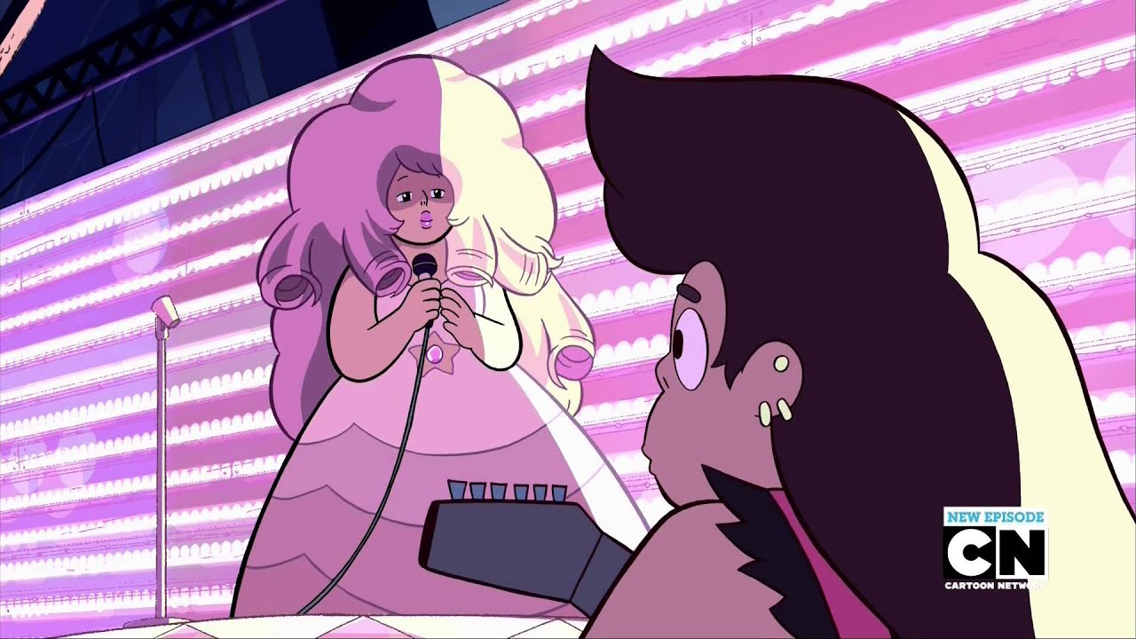 Steven Universe, Episode We need to Talk, Rose Quartz is singing with Greg.