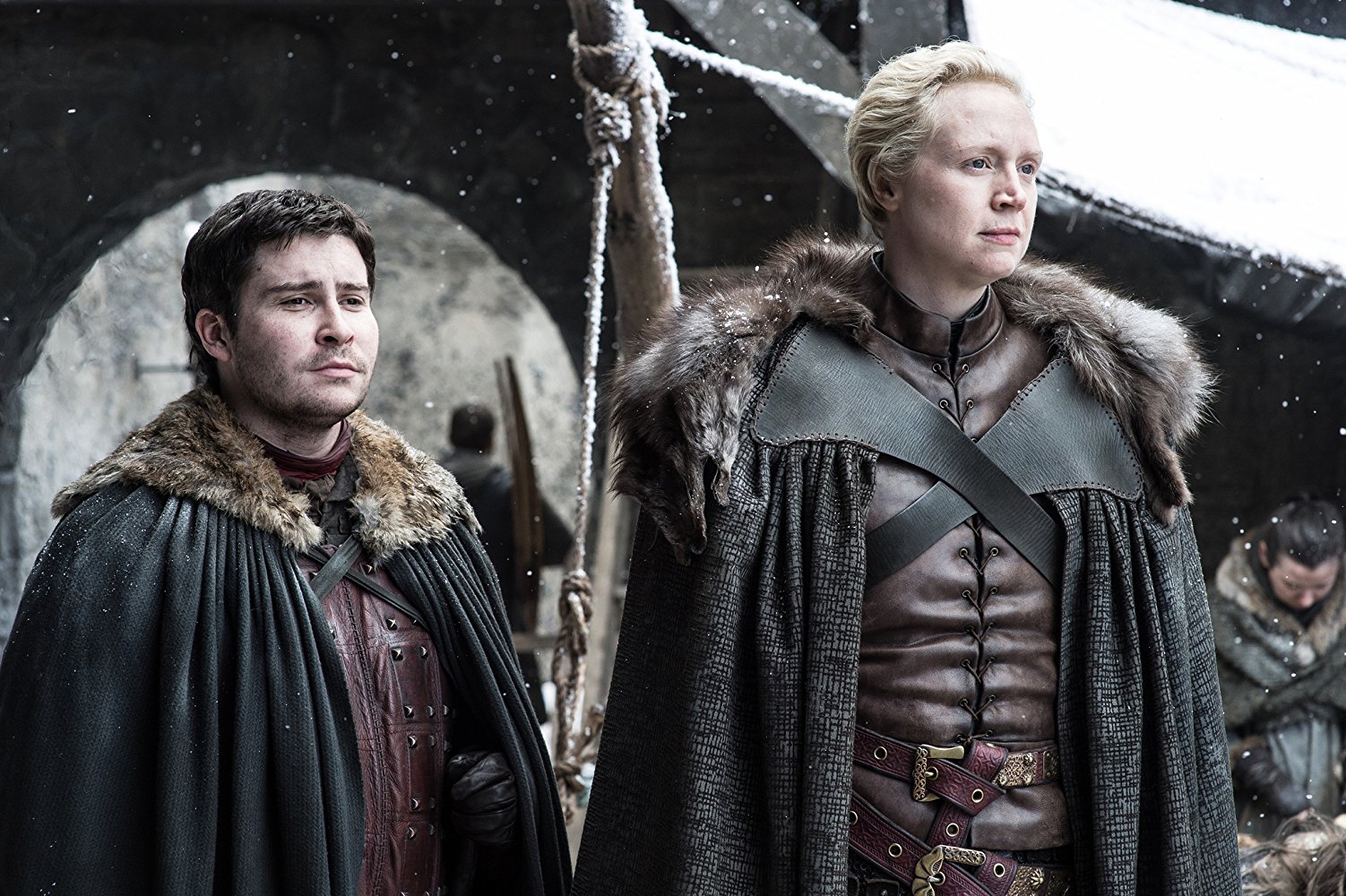 brienne/pod at winterfell in season seven