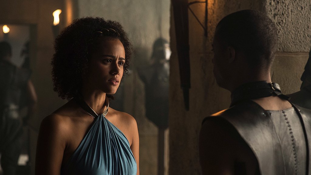 missandei of naath converses with grey worm