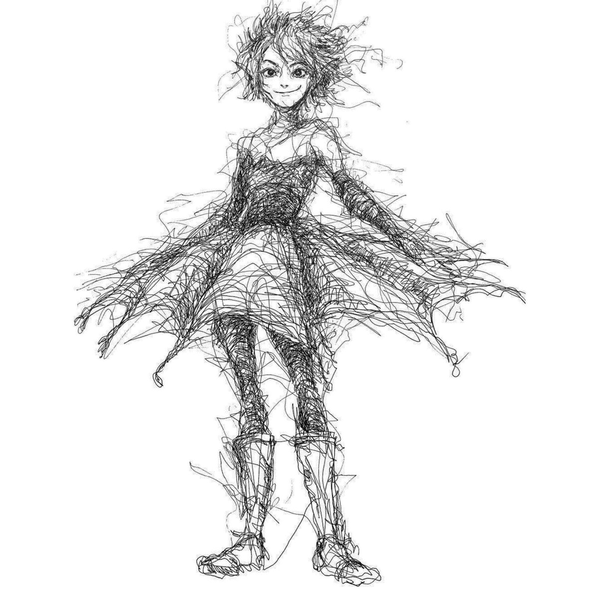 Scribbles, drawn by Hana Hwang