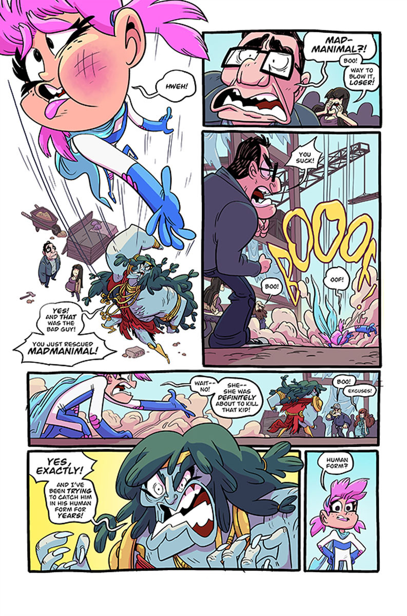 Page 5; Gamma Rae getting beat up.