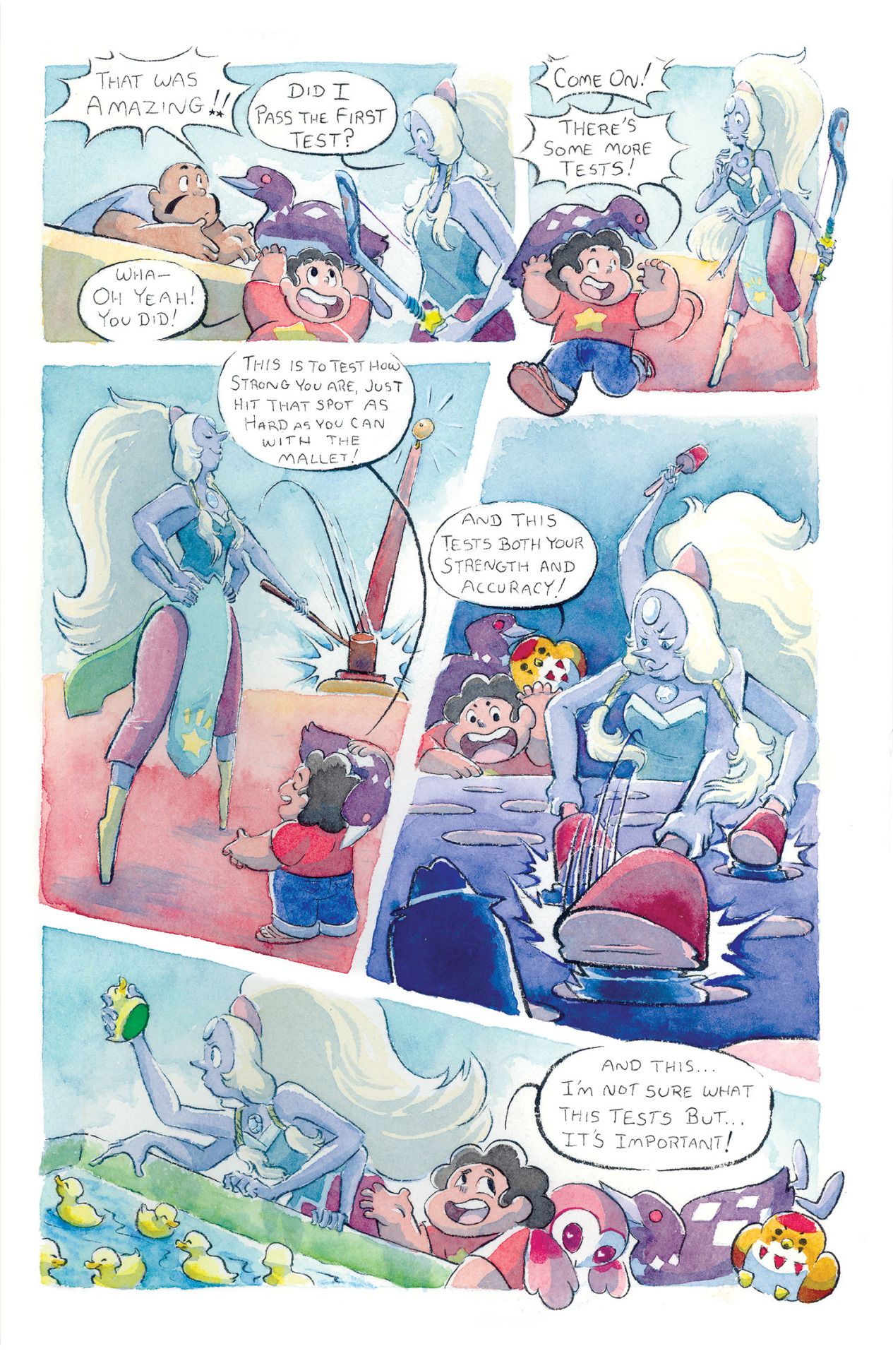 Opal follows Steven around Funland playing various carnival games.