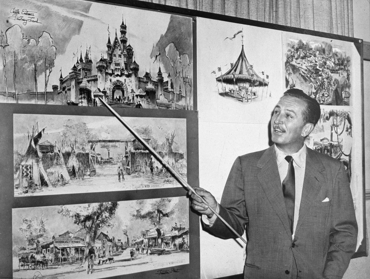 Walt Disney showcases plans for Disneyland, a theme park built for both parents and their children.