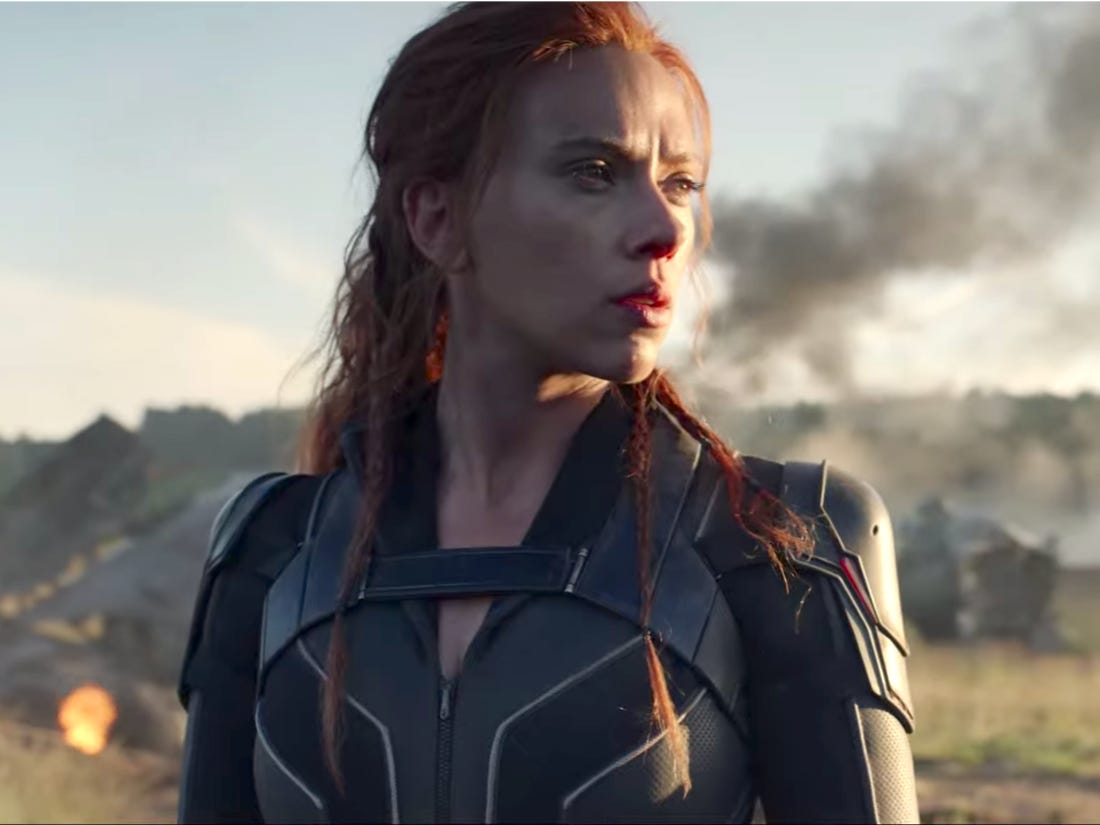 Black Widow staring off into the distance.