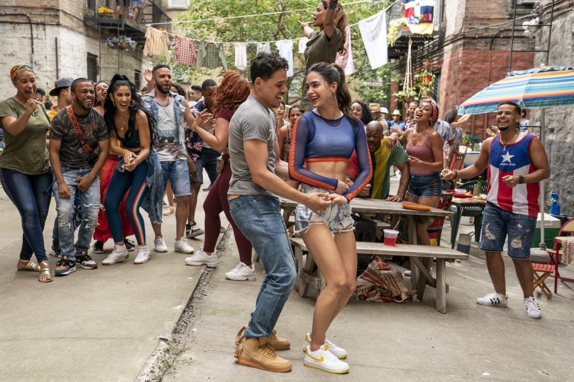 Usnavi dances with Vanessa in the In the Heights trailer.