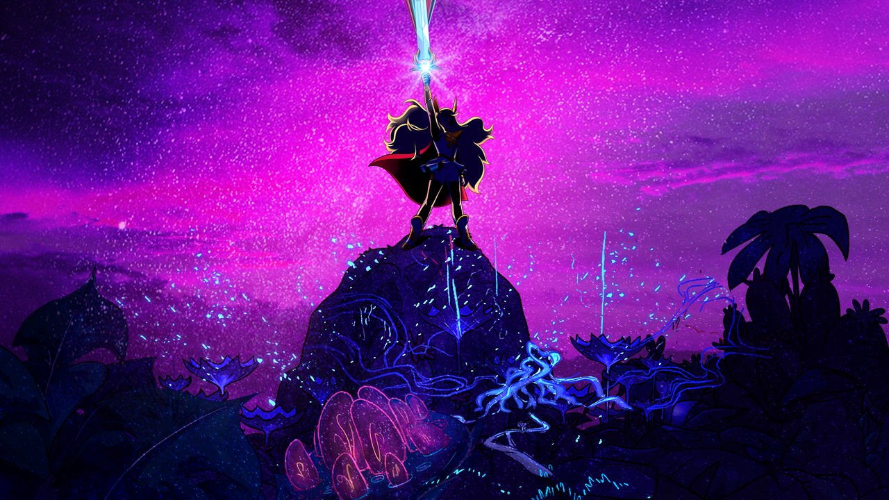 She-Ra season five promotional image shows She-Ra raising the Sword of Power in victory