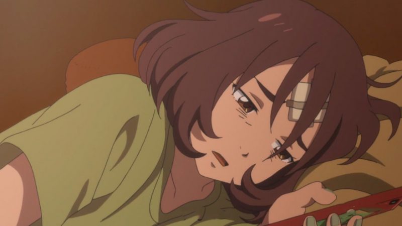 FLCL Alternative, Episode 6: After her fight with Pets, Kana mourns in her room.