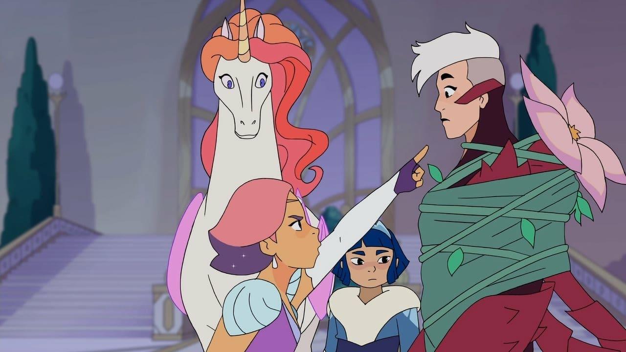 Scorpia is interrogated by Glimmer in She-Ra Season Four's "Fractures."