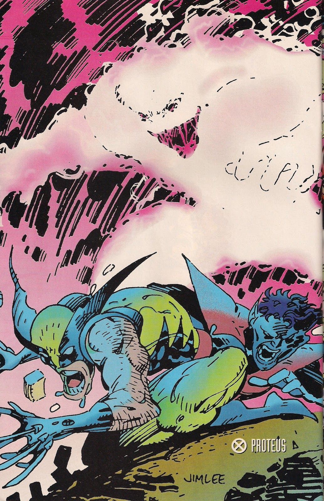 Proteus warps reality around Wolverine and Nightcrawler. 