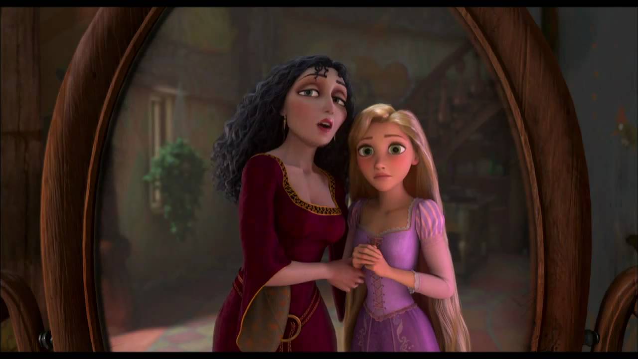 Mother Gothel with Rapunzel from Disney's Tangled. 