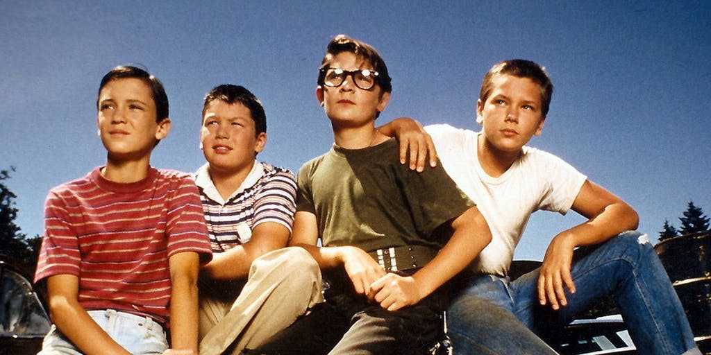 (from left to right) Gordie, Vern, Teddy, and Chris from the movie Stand By Me.