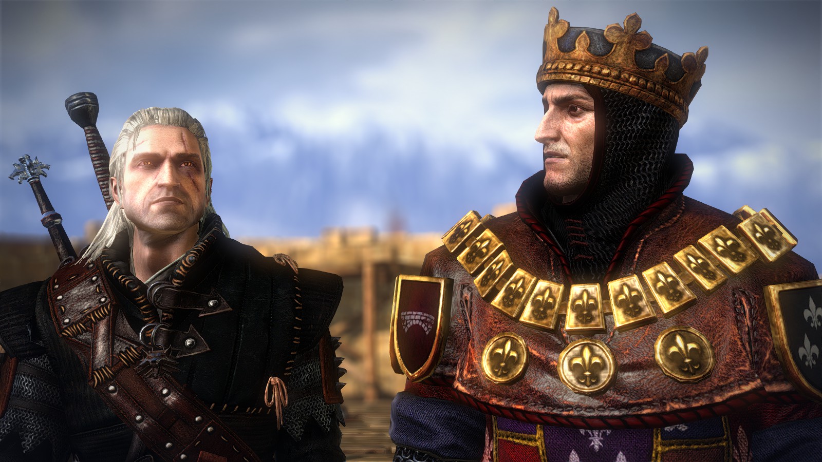 Geralt talks to King Foltest