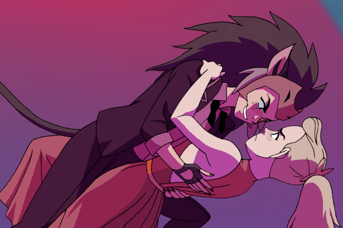 Catra and Adora share an intimate, if extremely tense, dance at "Princess Prom" in Season One.