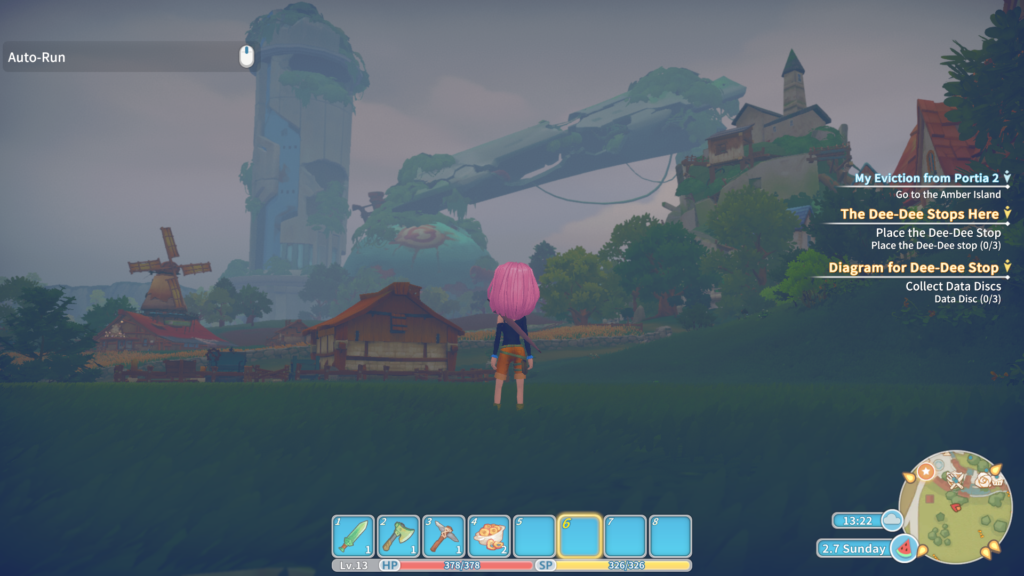 Pathea Games' indie game, My Time At Portia, under an overcast sky.