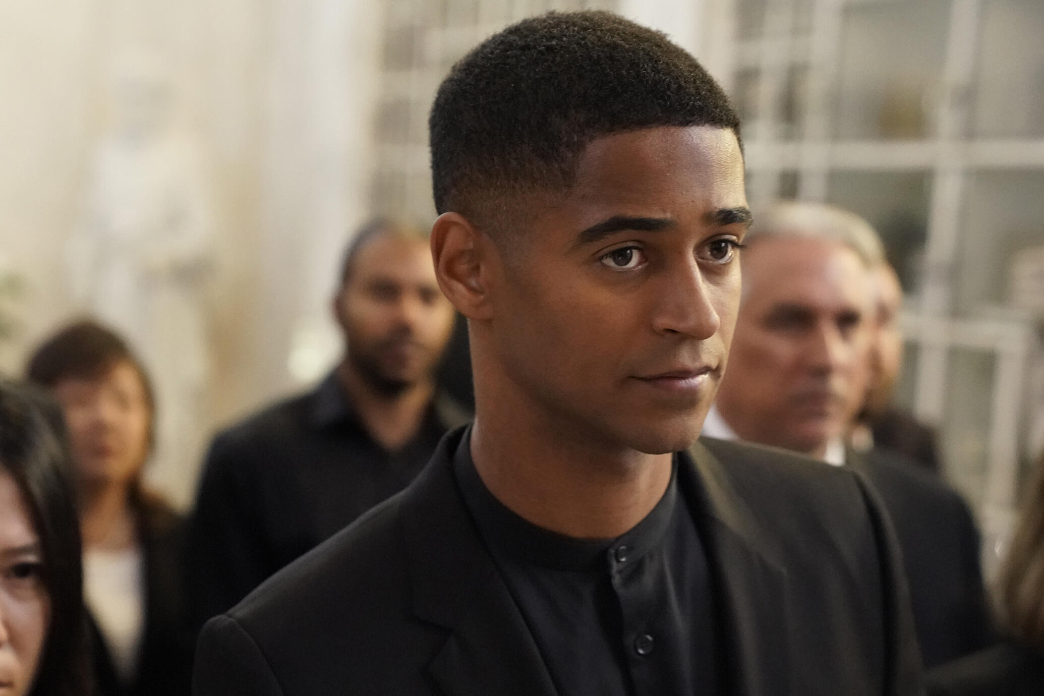 Wes Gibbins on How To Get Away With Murder and the same actor, Alfred Enoch plays his son Christopher is at Annalise's funeral.