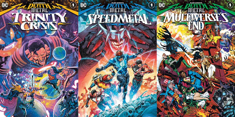 Dark Nights Death Metal Trinity Crisis #1, Speed Metal #1, and Multiverse's End #1-DC comics 2020