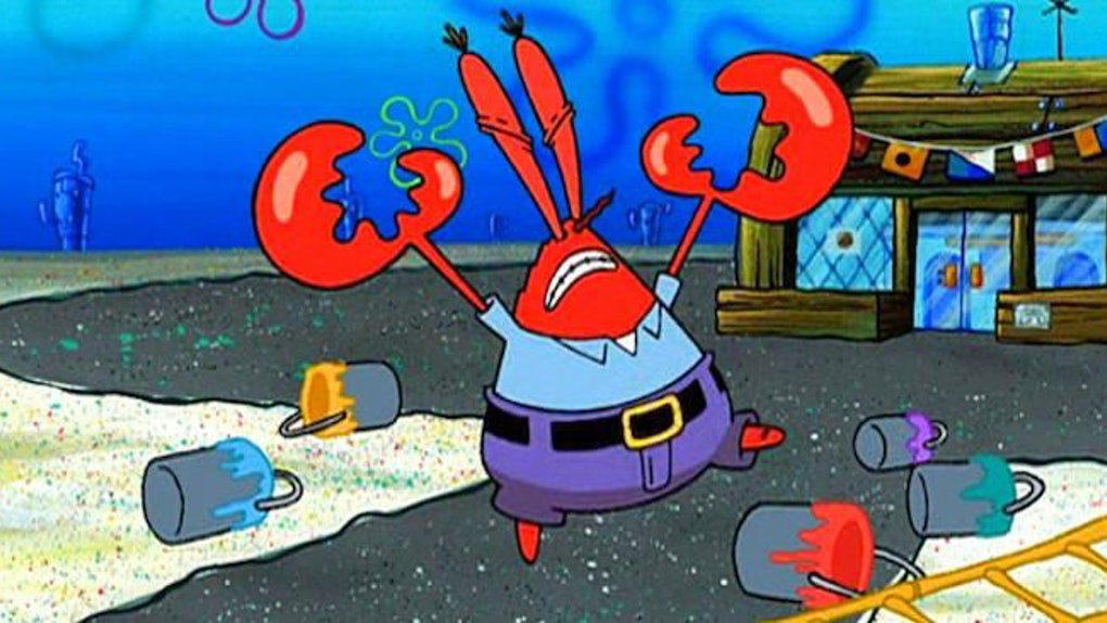 Mr. Krabs yells obscenities after stubbing his foot in the Spongebob Squarepants episode "Sailor Mouth."