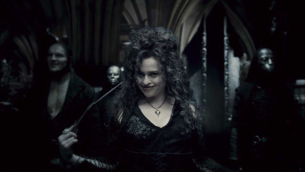 Bellatrix Lestrange from the Harry Potter Movies and one of the two female villains of the series