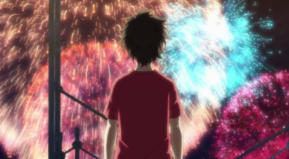 Hanabi, Norimichi watches the fireworks.