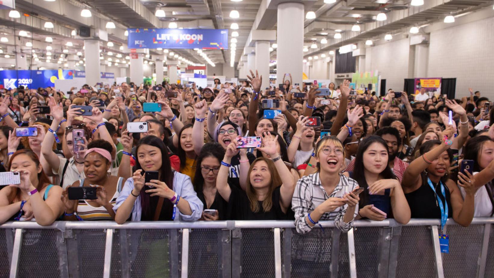 A group of K-pop fans at K-Con