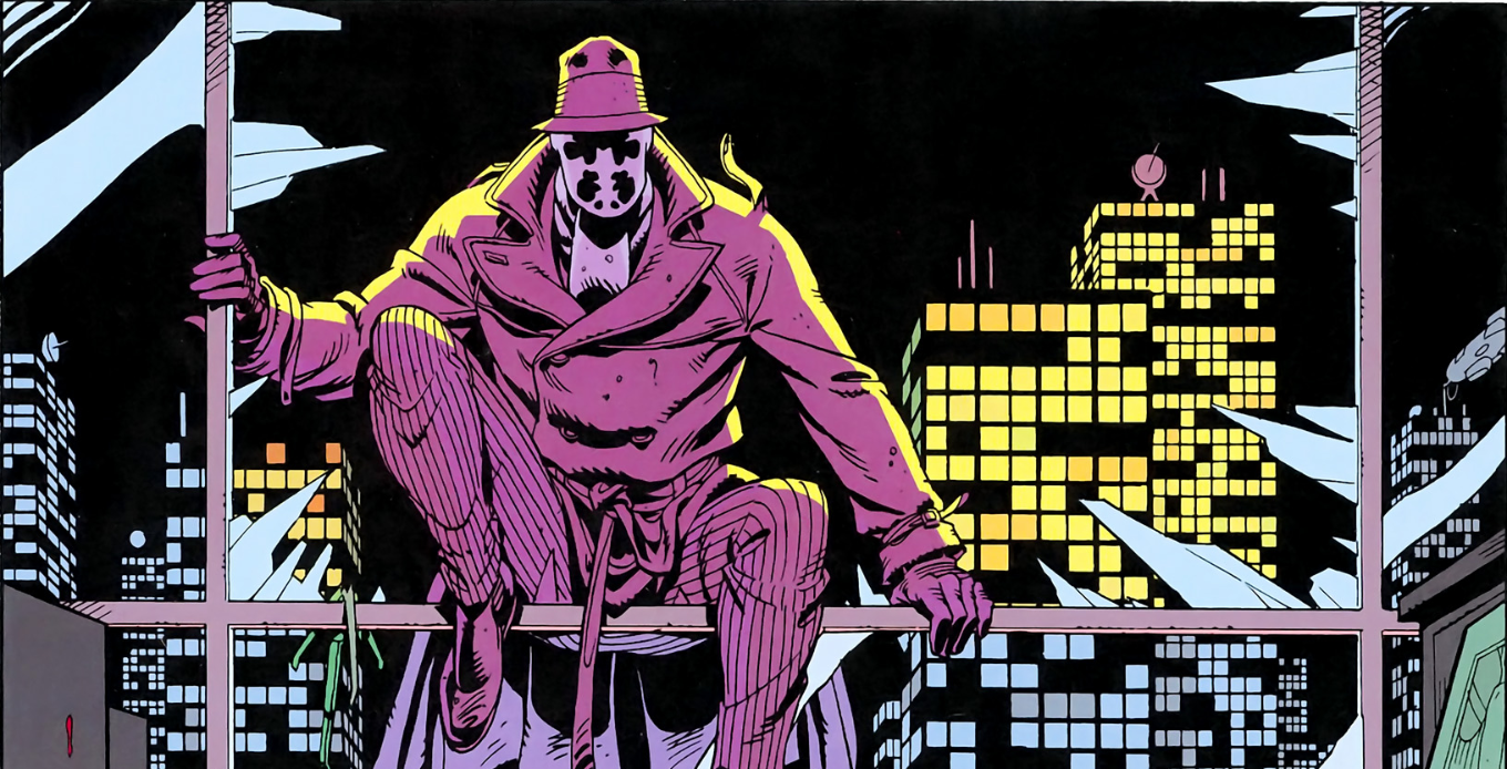 Watchmen: Issue #1 (Page 8) Rorschach climbs into the Comedian's apartment.