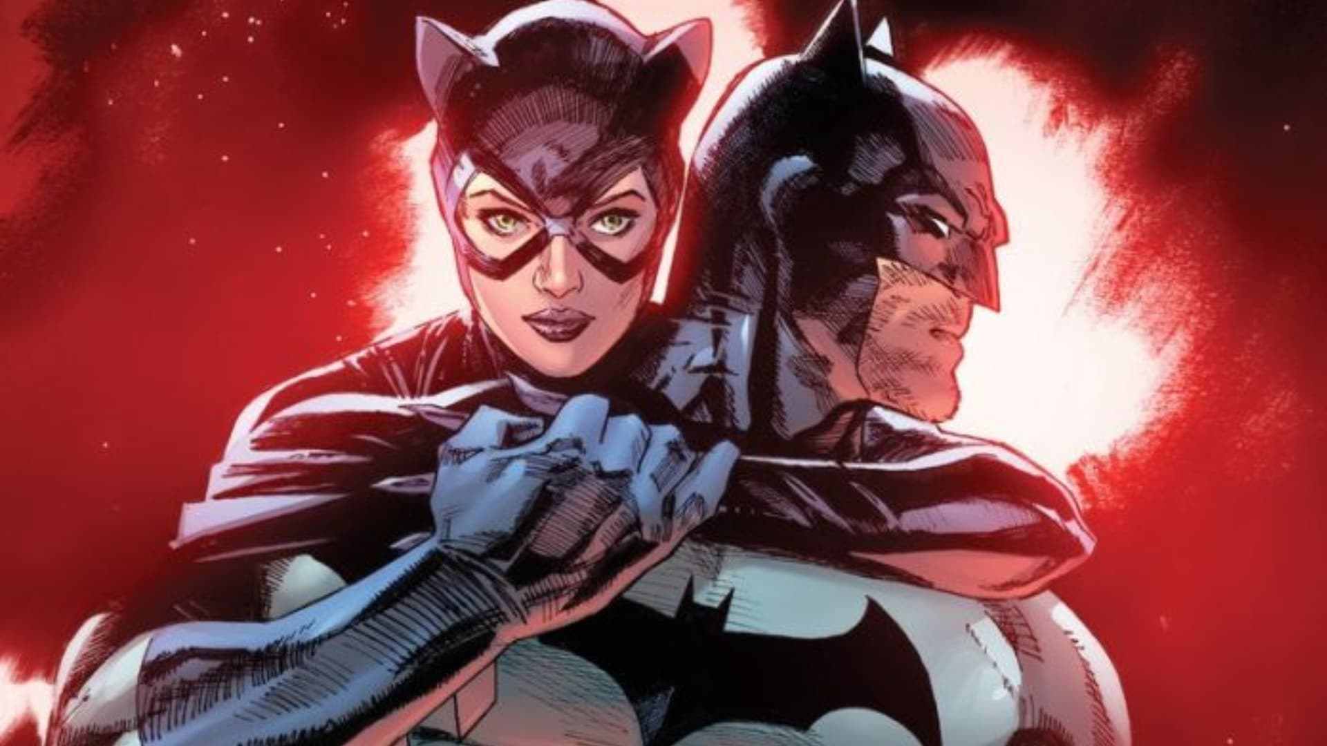 Catwoman holds onto Batman in the cover for Batman/Catwoman, drawn by Clay Mann.