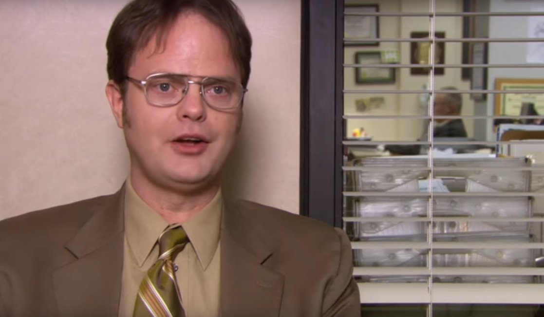 Dwight Schrute does an interview on "The Office."