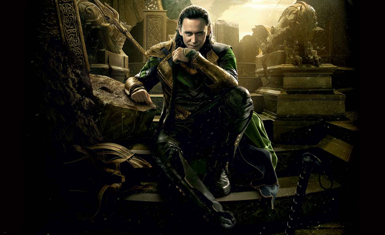 Loki's character in the Marvel Universe sits in Asgard surrounded by relics.