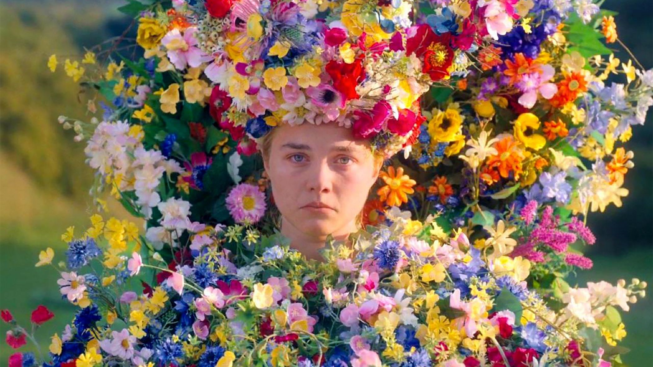 Florence Pugh as Dani in the May Queen floral sequence of Midsommar (2019)