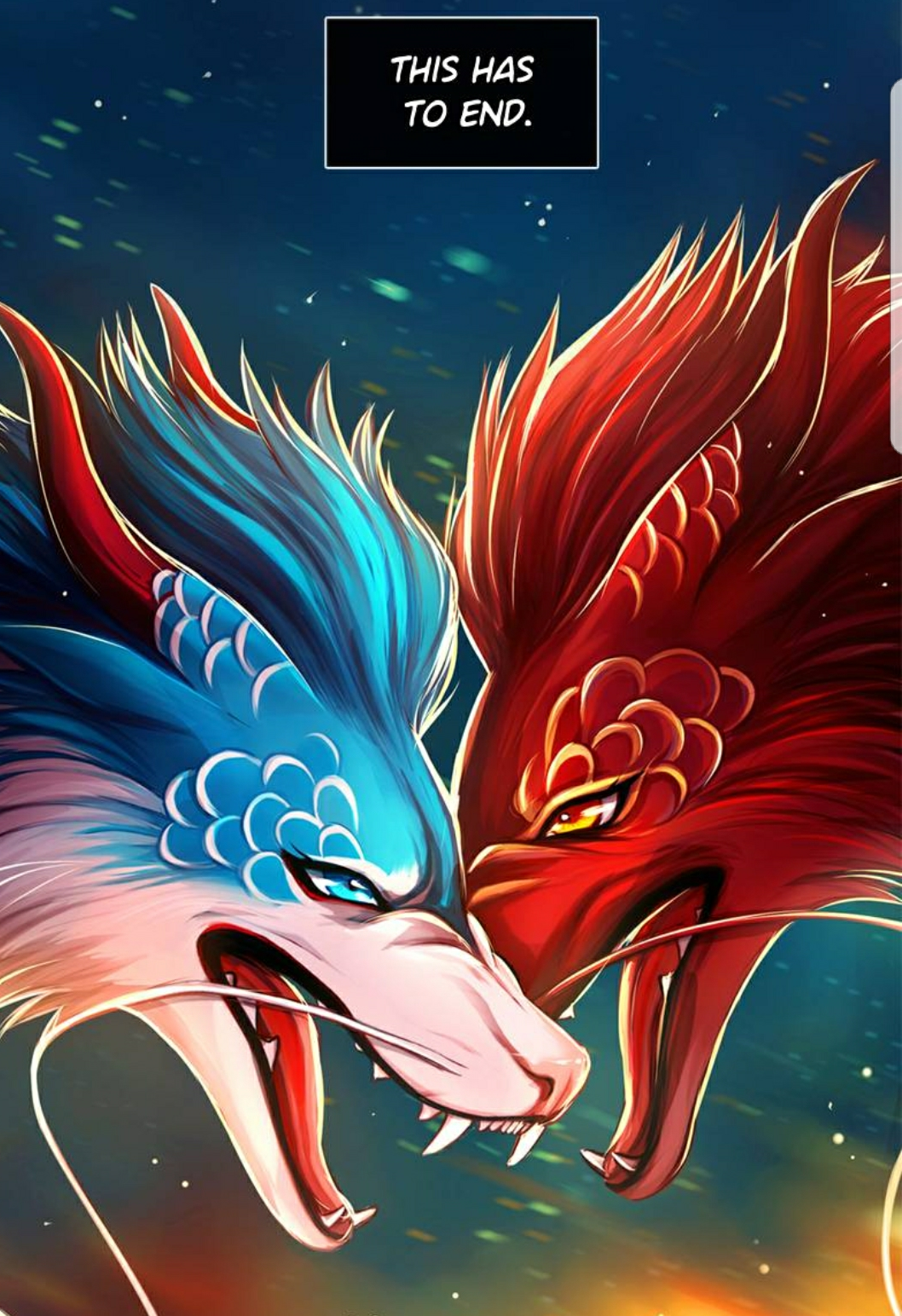 The Crimson Dragon and the Azure Dragon in Junepurr's Webtoon, Sub Zero. 