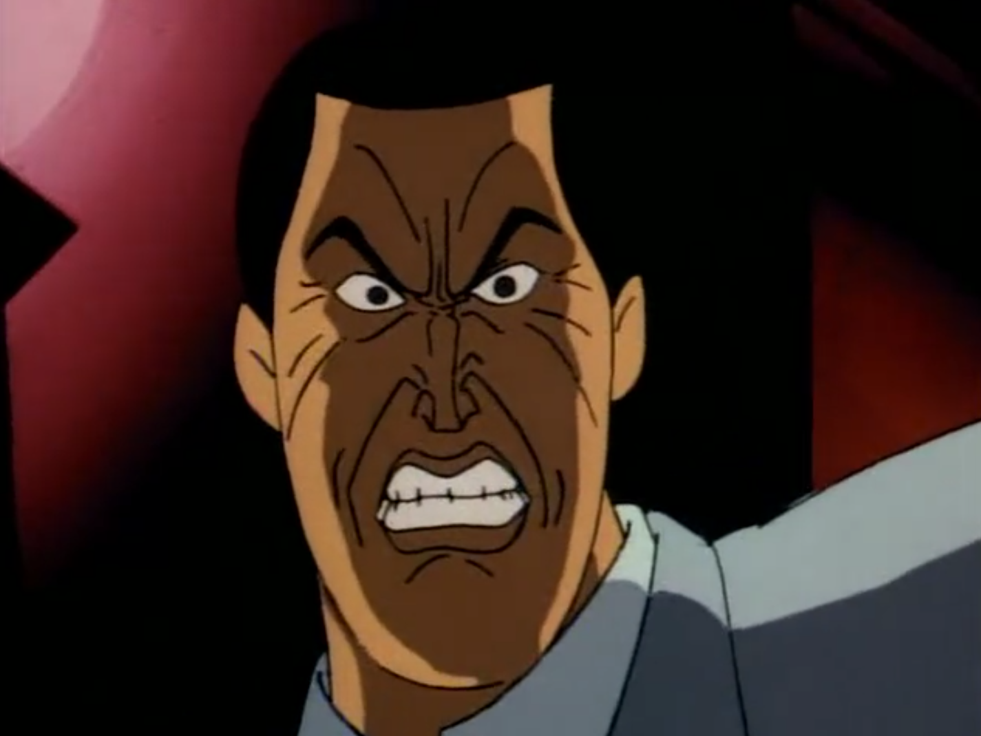 Harvey Dent loses control of his rage in "Two-Face: Part 1" from Batman: The Animated Series.