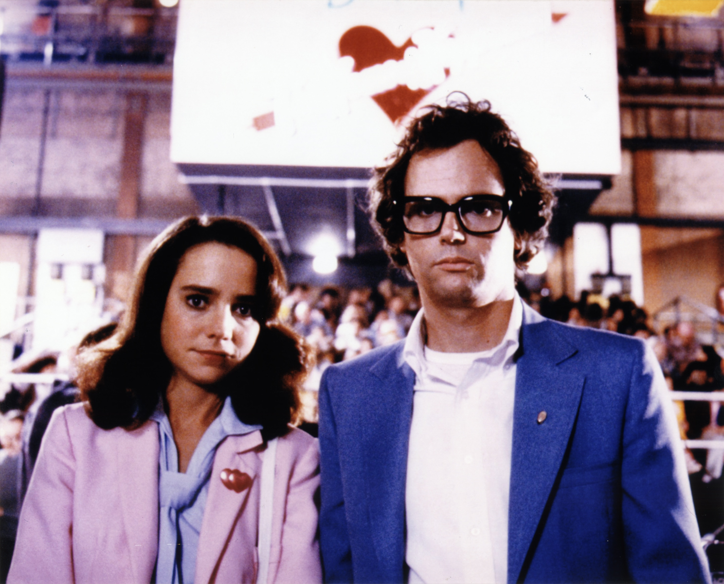 Brad Majors and Janet Majors are posing for a picture in front of the live studio audience.