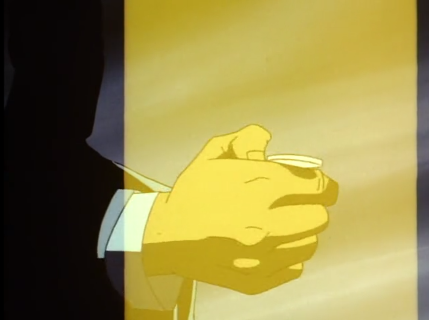 Harvey Dent's alternate personality, Big Bad Harv, confronts him in a dream by flipping a coin in "Two-Face: Part 1" from Batman: The Animated Series.